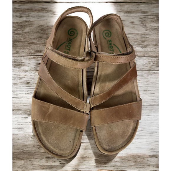 Naot Shoes - Naot Etera Latte Brown Leather Strappy Sandals Shoe Size 40 US Women's Size 9